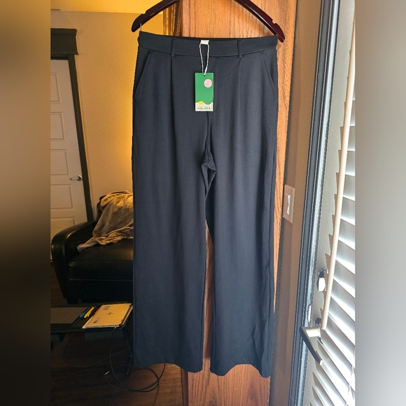 HALARA Black Wide Leg Pants Full-Length - Picture 1 of 5